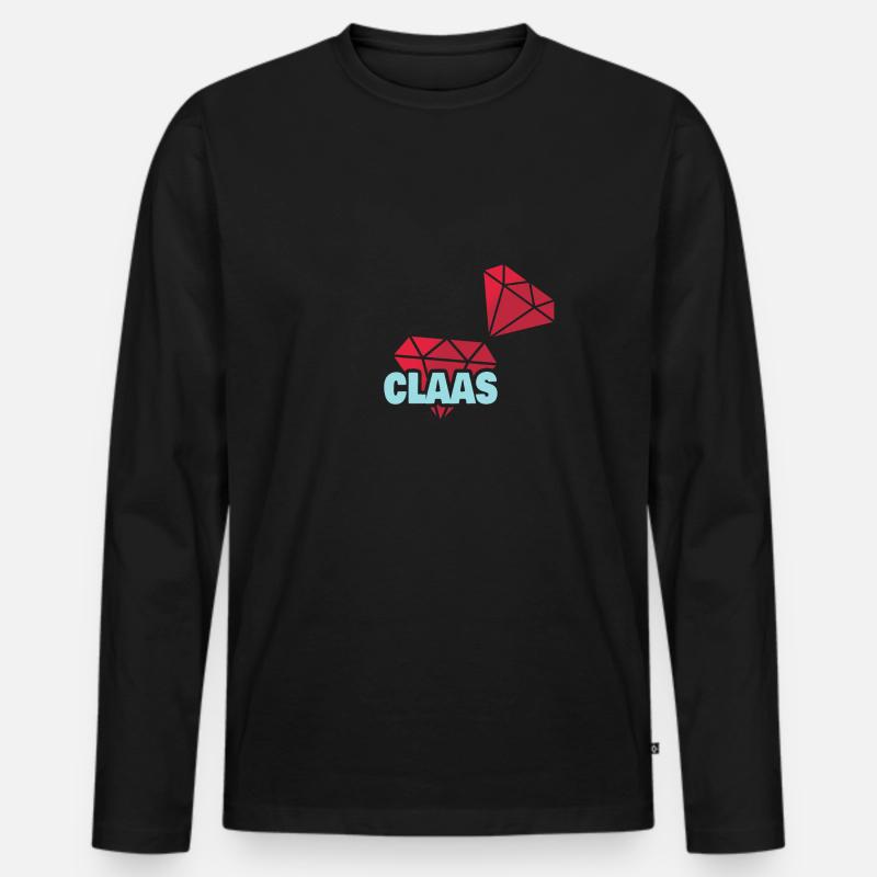Kostbar Claas - Männer Premium Bio Langarmshirt - Schwarz