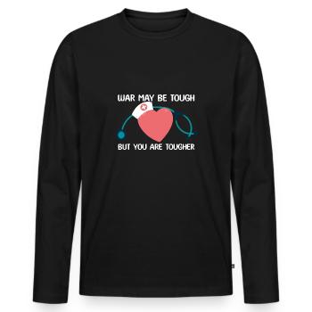 War May Be Tough But You Are Tougher VA Nurse - Men's Premium Organic Long Sleeve Shirt - black - Front - Nico (187cm)