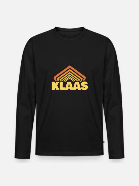First name Klaas - Men's Premium Organic Long Sleeve Shirt - black