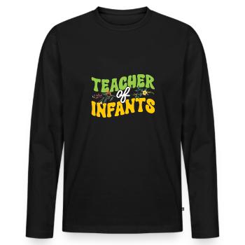 Kindergarten Teacher Daycare Center Educator - Men's Premium Organic Long Sleeve Shirt - black - Front - Nico (187cm)