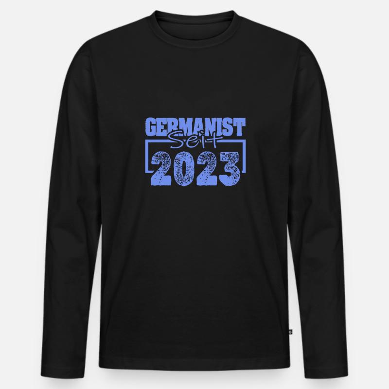 2023 - Männer Premium Bio Langarmshirt - Schwarz