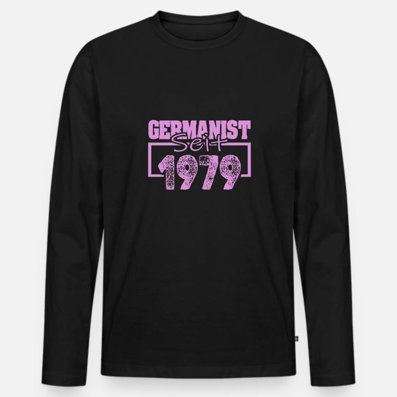 Germanist 1979 - Männer Premium Bio Langarmshirt - Schwarz