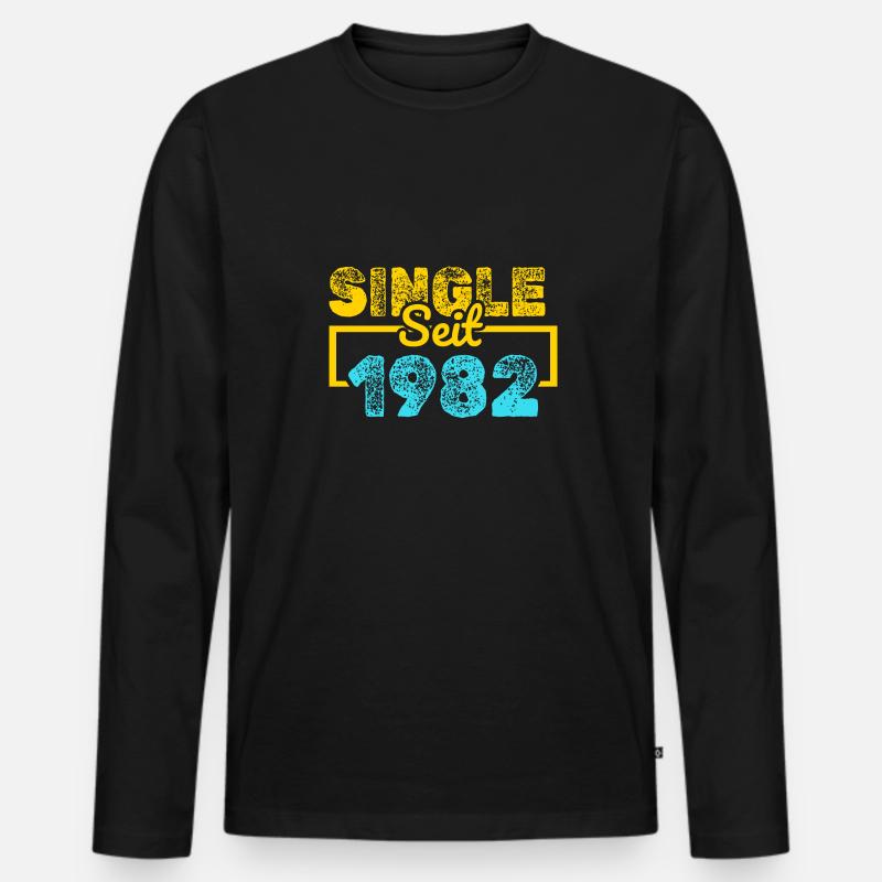 1982 - Männer Premium Bio Langarmshirt - Schwarz