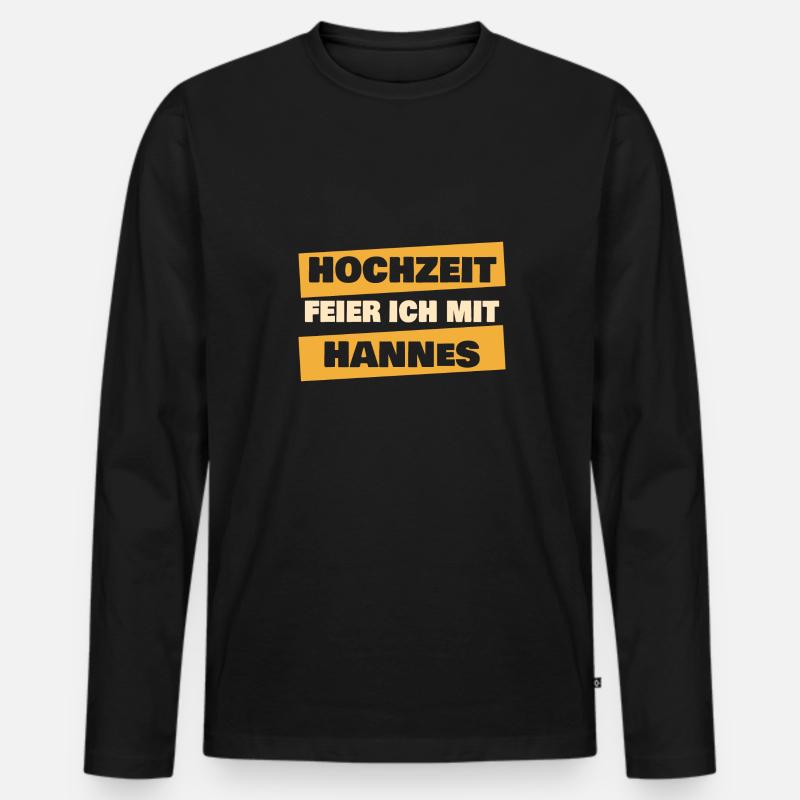 Hannes - Männer Premium Bio Langarmshirt - Schwarz