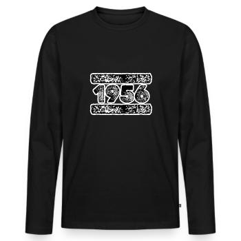 1956 1956 - T-shirt manches longues Premium bio Homme - noir - Devant - Nico (187cm)