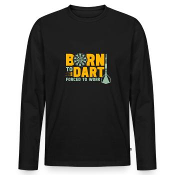 Né pour dart drôle lancer de fléchettes et joueur de fléchettes - T-shirt manches longues Premium bio Homme - noir - Devant - Nico (187cm)