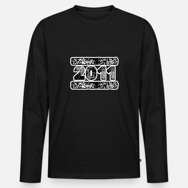 2011 - Männer Premium Bio Langarmshirt - Schwarz
