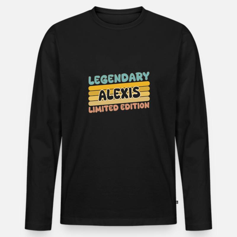Alexis als Name - Männer Premium Bio Langarmshirt - Schwarz