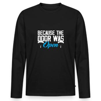 Because The Door Was Open Skydiving Freefall - Men's Premium Organic Long Sleeve Shirt - black - Front - Nico (187cm)