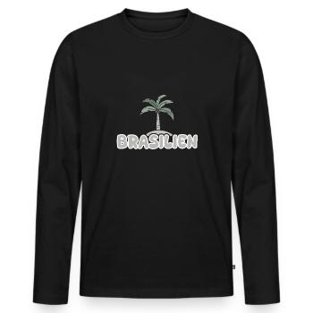 Brésil Brésil - T-shirt manches longues Premium bio Homme - noir - Devant - Nico (187cm)