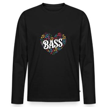 Cœur et basse - T-shirt manches longues Premium bio Homme - noir - Devant - Nico (187cm)