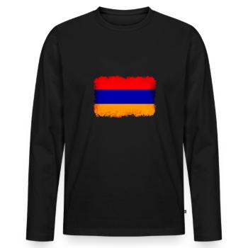 Armenia - Men's Premium Organic Long Sleeve Shirt - black - Front - Nico (187cm)