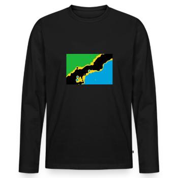 Tanzania - Men's Premium Organic Long Sleeve Shirt - black - Front - Nico (187cm)