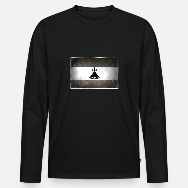 Lesotho - Männer Premium Bio Langarmshirt - Schwarz