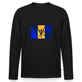 Barbade - T-shirt manches longues Premium bio Homme - noir - Devant - Nico (187cm)