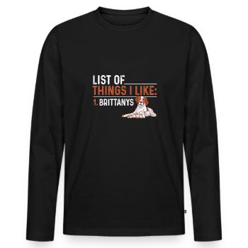 French Brittany Spaniel Epagneul Breton Geschenk - Männer Premium Bio Langarmshirt - Schwarz - Vorne - Nico (187cm)