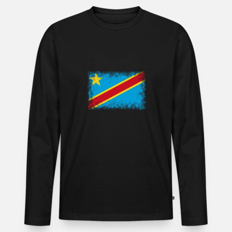 Kongo - Männer Premium Bio Langarmshirt - Schwarz