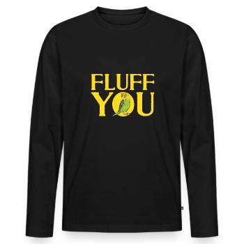 Budgerigar Parakeet Bird Pet Gift - Men's Premium Organic Long Sleeve Shirt - black - Front - Nico (187cm)