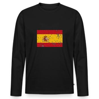 Espagne - T-shirt manches longues Premium bio Homme - noir - Devant - Nico (187cm)