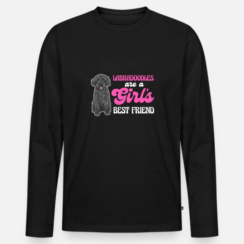 Labradoodle Hund - Männer Premium Bio Langarmshirt - Schwarz