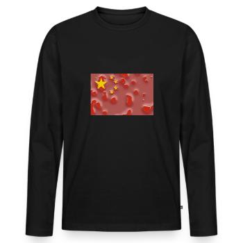 Chine Chine Pays - T-shirt manches longues Premium bio Homme - noir - Devant - Nico (187cm)