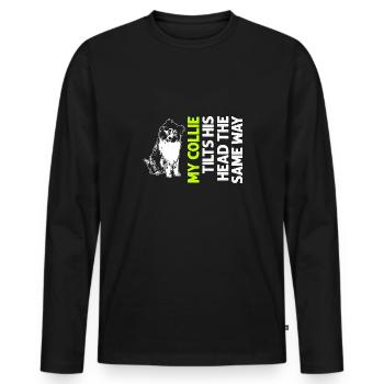 Longhair Collie Rough Collie Dog - Men's Premium Organic Long Sleeve Shirt - black - Front - Nico (187cm)