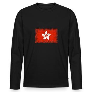 Flag for Hong Kong Hong Kong Country - Men's Premium Organic Long Sleeve Shirt - black - Front - Nico (187cm)