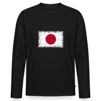 Land Japan - Männer Premium Bio Langarmshirt - Schwarz - Vorne - Nico (187cm)