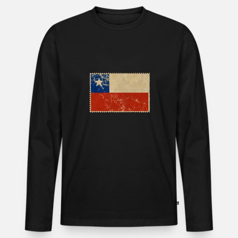Flagge Chile - Männer Premium Bio Langarmshirt - Schwarz