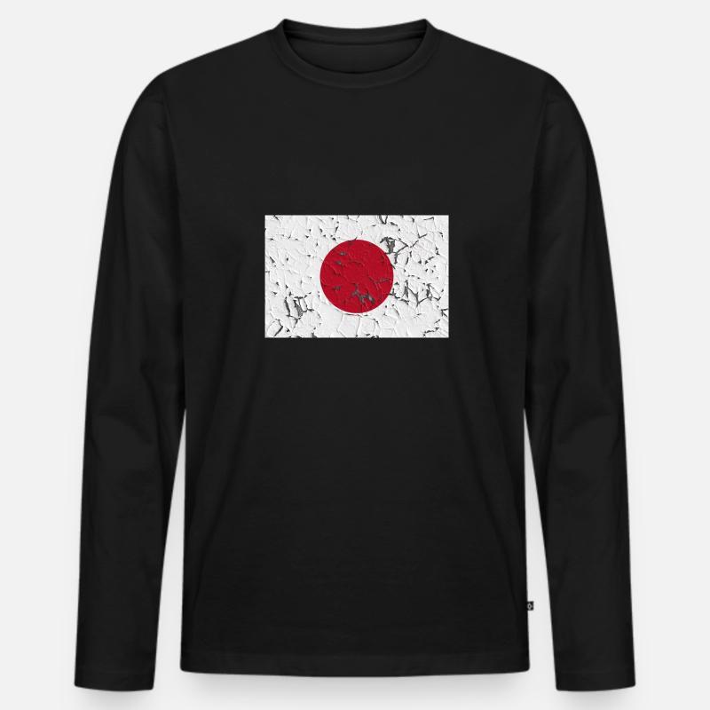 Land Japan - Männer Premium Bio Langarmshirt - Schwarz