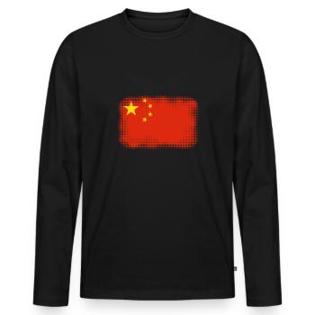 China China - Men's Premium Organic Long Sleeve Shirt - black - Front - Nico (187cm)