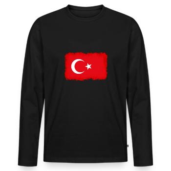 Turkey Turkey - Men's Premium Organic Long Sleeve Shirt - black - Front - Nico (187cm)