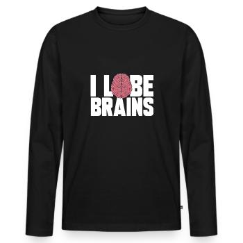 Neurologie Krankenschwester Gehirn Neurologin - Männer Premium Bio Langarmshirt - Schwarz - Vorne - Nico (187cm)