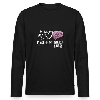 Neurologie Krankenschwester Gehirn Neurologin - Männer Premium Bio Langarmshirt - Schwarz - Vorne - Nico (187cm)