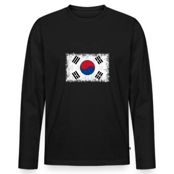 Corée du Sud - T-shirt manches longues Premium bio Homme - noir - Devant - Nico (187cm)