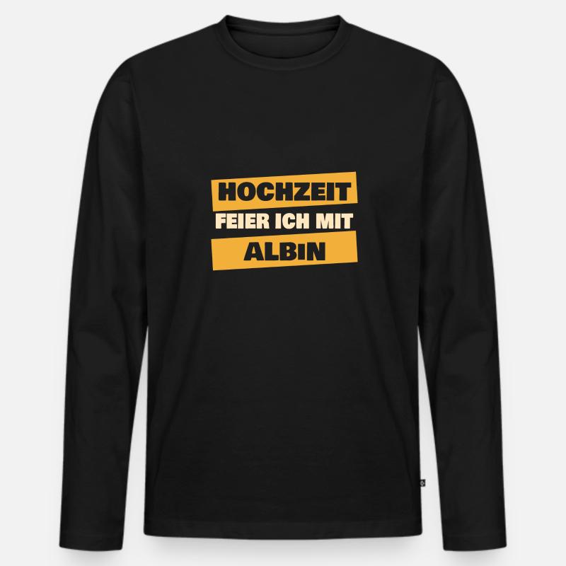 Albin als JGA - Männer Premium Bio Langarmshirt - Schwarz