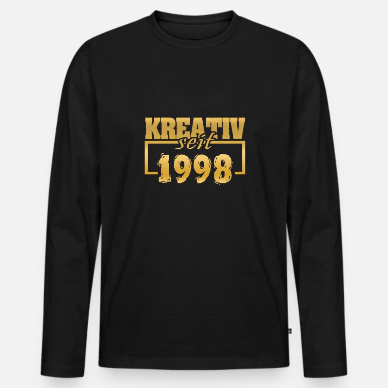 1998 - Männer Premium Bio Langarmshirt - Schwarz