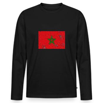 Geschenk für Marokko - Männer Premium Bio Langarmshirt - Schwarz - Vorne - Nico (187cm)