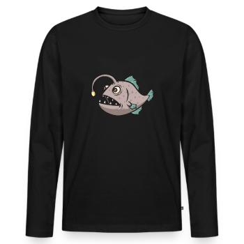 Frogfish Deep Sea Angler Angler Fish - Men's Premium Organic Long Sleeve Shirt - black - Front - Nico (187cm)