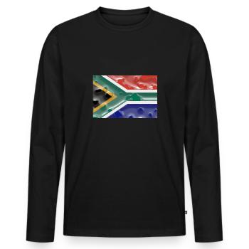 Afrique du Sud Afrique du Sud - T-shirt manches longues Premium bio Homme - noir - Devant - Nico (187cm)