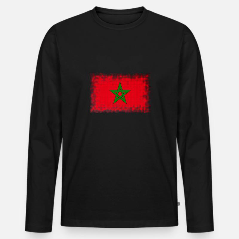 Marokko - Männer Premium Bio Langarmshirt - Schwarz