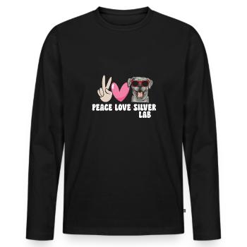 Silver Labrador Retriever Silver Lab - T-shirt manches longues Premium bio Homme - noir - Devant - Nico (187cm)