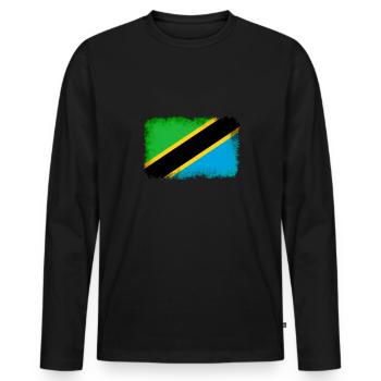 Gift for Tanzania - Men's Premium Organic Long Sleeve Shirt - black - Front - Nico (187cm)