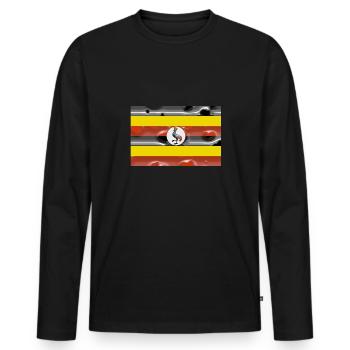 Uganda Uganda - Männer Premium Bio Langarmshirt - Schwarz - Vorne - Nico (187cm)