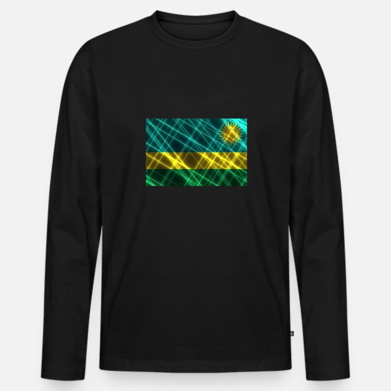 Ruanda als Ruanda - Männer Premium Bio Langarmshirt - Schwarz