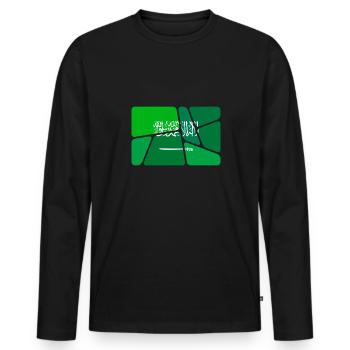 Arabie - T-shirt manches longues Premium bio Homme - noir - Devant - Nico (187cm)