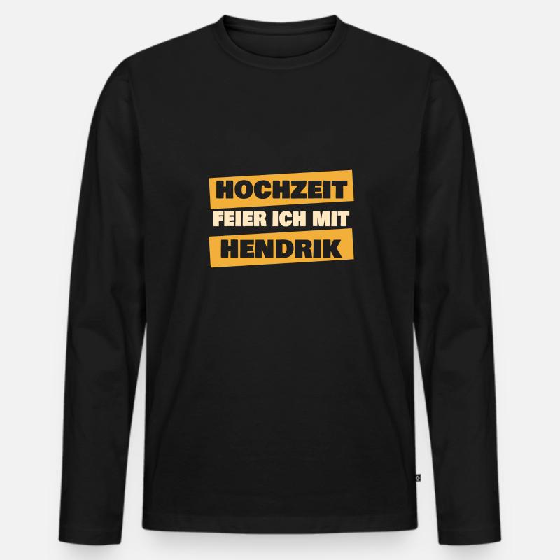 Hendrik - Männer Premium Bio Langarmshirt - Schwarz