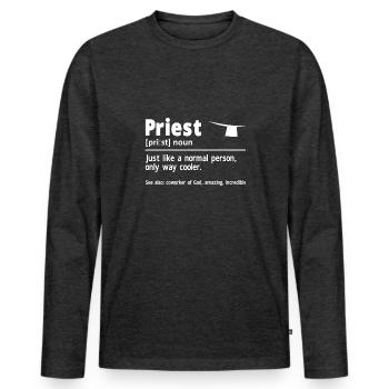 Priester Katholischer christlicher Priester - Männer Premium Bio Langarmshirt - Anthrazit meliert - Vorne - Nico (187cm)