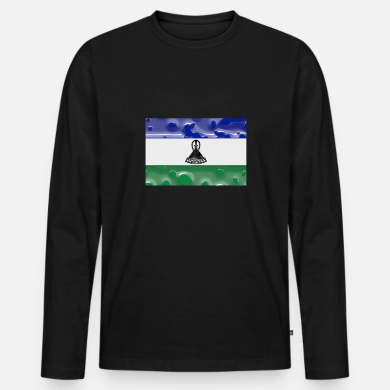 Lesotho Lesotho - Männer Premium Bio Langarmshirt - Schwarz