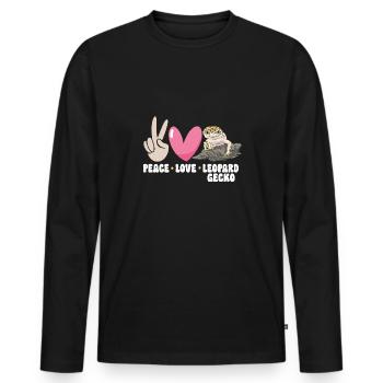Leopard Gecko Reptile Pet Gecko - Men's Premium Organic Long Sleeve Shirt - black - Front - Nico (187cm)
